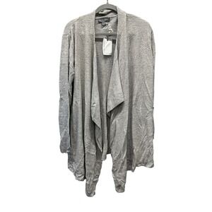 Barefoot Dreams NEW Cozy Chic Lite Heather Calypso Wrap Cardigan Pewter Pearl 1X